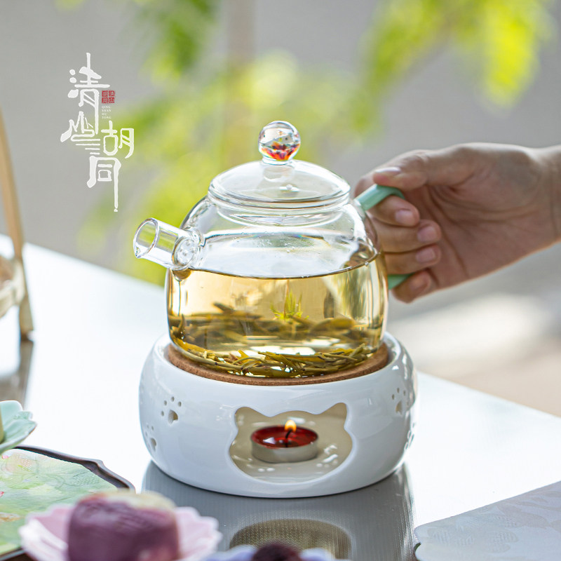 清山胡同耐热玻璃煮茶壶家用中式温茶炉大容量茶具花茶绿茶泡茶壶