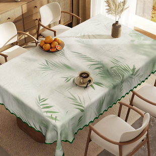 防水防油免洗清新绿色植物棉麻桌布布艺茶几餐桌电视柜专用可定制