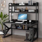 学生家用台式 学习办公书桌书架组合一体桌卧室写字桌子 电脑桌