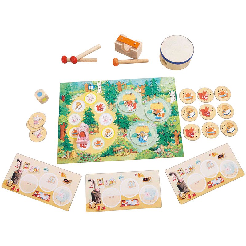 德国hb桌游叮咚森林5儿童宝宝听力记忆力益智亲子2岁