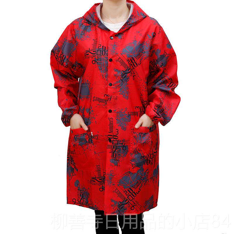 正品防水扣成人罩衣人工作服韩版家用大厨女房防油围裙长袖护衣男