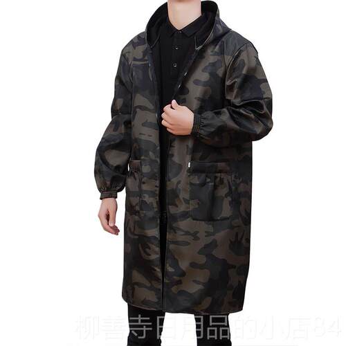 正品男士长款加罩绒工作服大褂衣劳保成人有袖围水裙防油单层外套