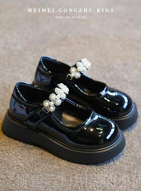 正品黑色女童皮春202鞋5秋季新款小女孩公主鞋JK玛丽珍单儿童演出