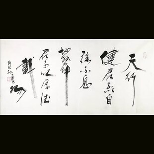 任法融书法四尺横幅天行健君子以自强不息书房客厅办公室装饰挂画