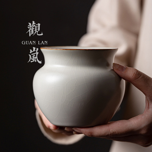 汝窑茶洗小号开片可养杯洗功夫茶具废水缸建水茶水洗水盂茶道配件