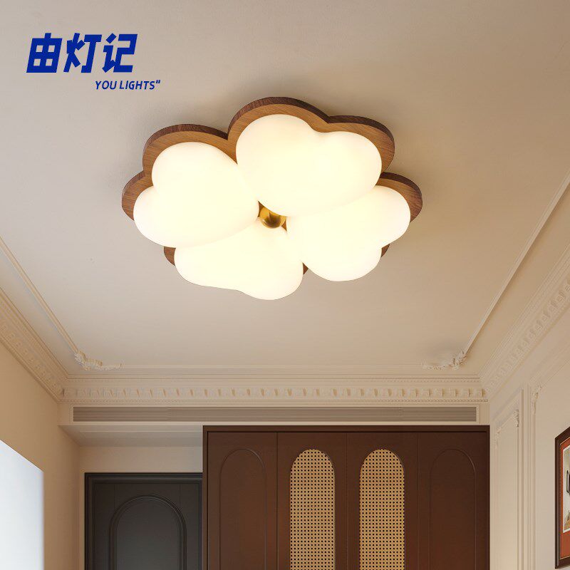 由灯记法式中古风卧室护眼吸顶灯全光谱奶油风新款儿童房书房灯具