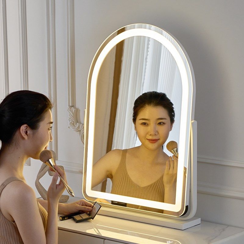 桌面镜子化妆镜带灯台式桌面拱形led梳妆镜桌上智能卧室美妆家用,家庭/个人清洁工具,随身化妆镜,淘宝优惠券,粉丝福利购,淘宝优惠卷
