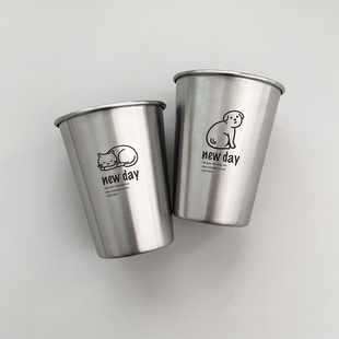 宝宝刷牙杯可爱防摔漱口杯幼儿小孩子 304不锈钢儿童牙缸男童女童