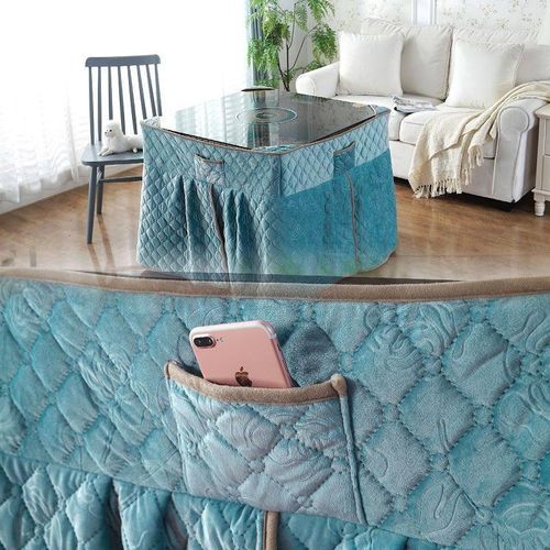 新款牛奶双面绒加厚夹棉电烤炉套正方形电暖炉通用烤火罩