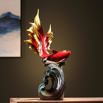 年年有余 余陶瓷工艺品装饰摆饰中式玄关客厅酒店金鱼办公室乔迁