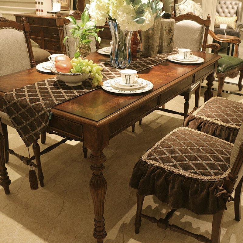 欧式餐椅坐垫桌旗椅垫西餐桌台布电视边柜茶几巾椅子凳子简约座垫