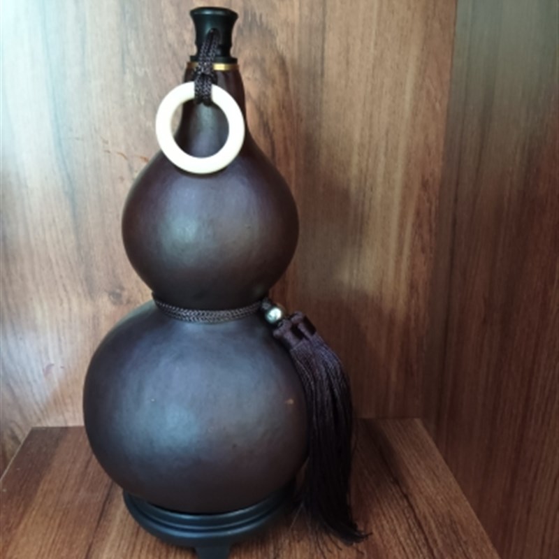 天然生长葫芦制作工艺品摆件送底座送挂绳价格优惠《木环》