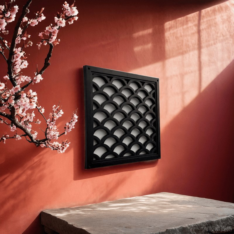 窗花砖雕中式庭院花格窗围墙仿古院墙瓦片镂空墙面装饰透景窗古建