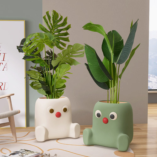 落地大型摆件沙发边的养绿植家居装饰现代简约陶瓷创意地面大花瓶