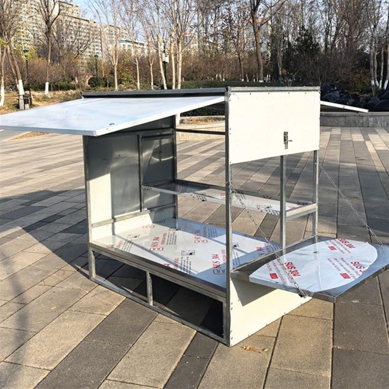 带锁半不锈钢全封闭三轮车拆装商用小吃车架子摆摊多功能烧烤麻辣