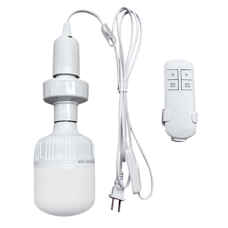 LED节能灯带遥控开关插座小夜灯泡家用卧室E27螺口灯座悬挂式吊灯