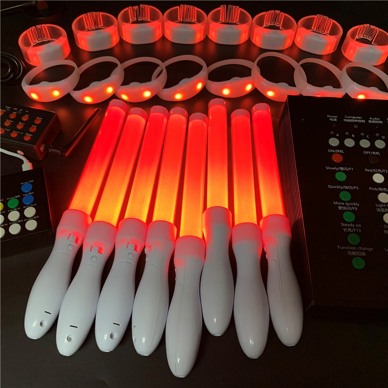 演唱会气氛遥控发光棒led七彩闪光棒 无线遥控荧光棒派对助威道具