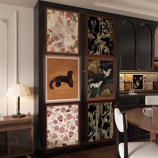 中古风家具贴纸柜子改造推拉门酒柜门贴遮丑玄关柜衣柜侧边装饰画