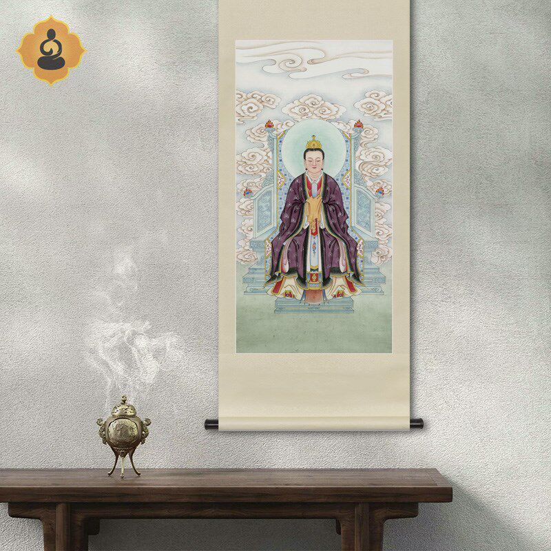 工笔人物国画紫虚元君南岳魏夫人画像玄关书房办公室中式装饰挂画