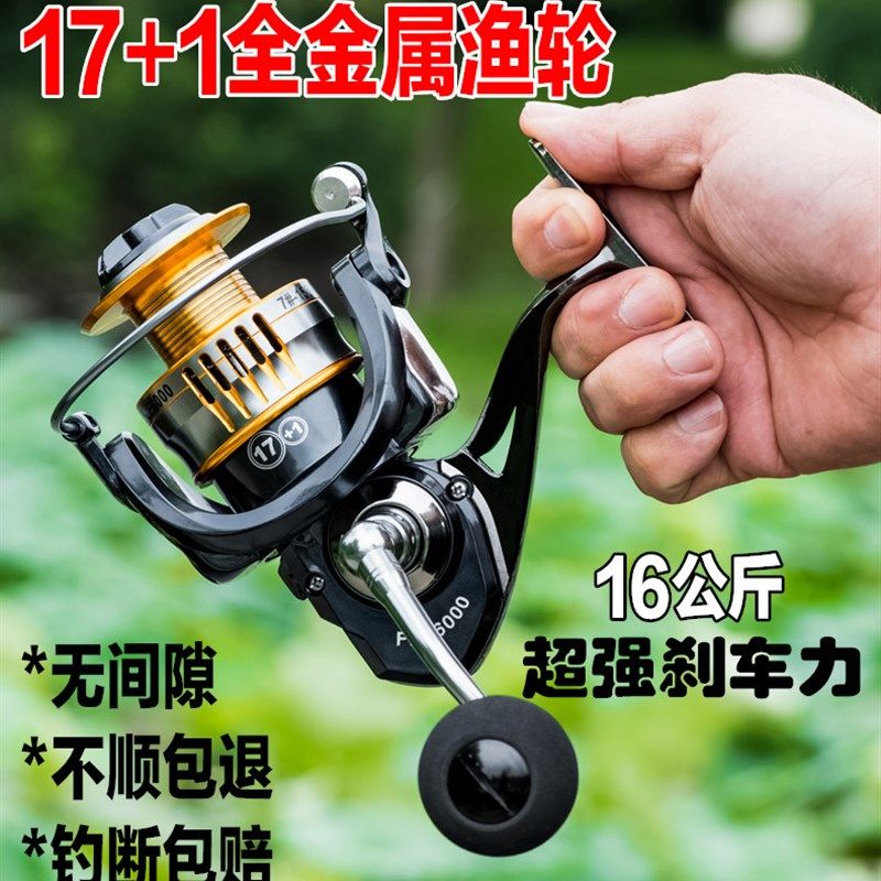 18轴全金属渔线轮鱼线轮纺车轮无间隙钓鱼轮海竿轮远投海钓轮渔具