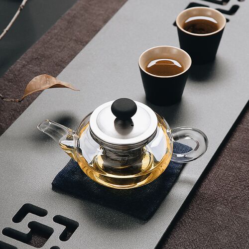 雅风天宝壶 加厚耐高温玻璃泡茶壶不锈钢过滤 花草茶具