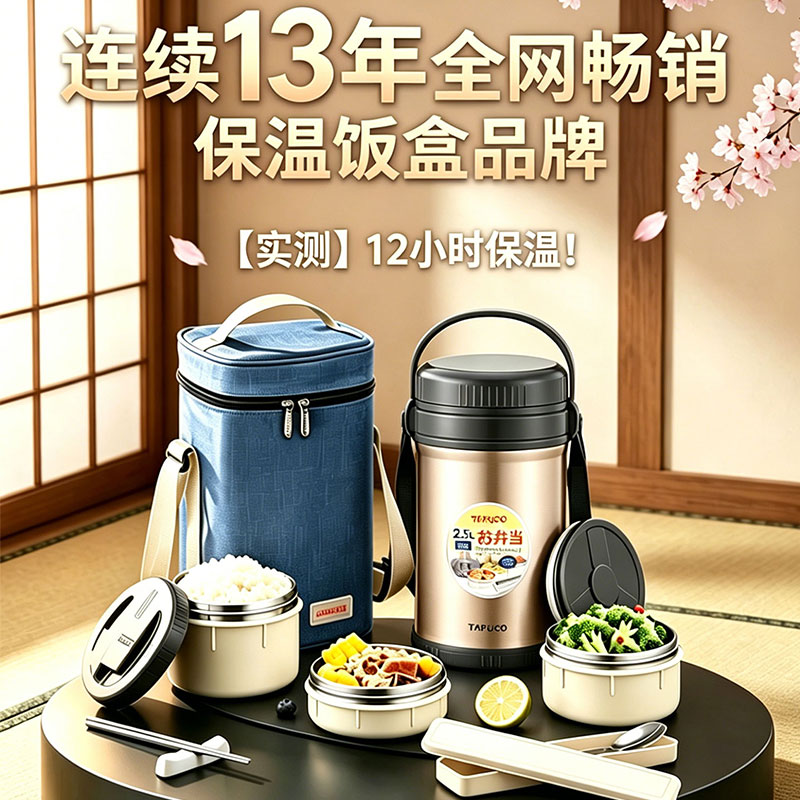 泰福316不锈钢保温多层饭盒