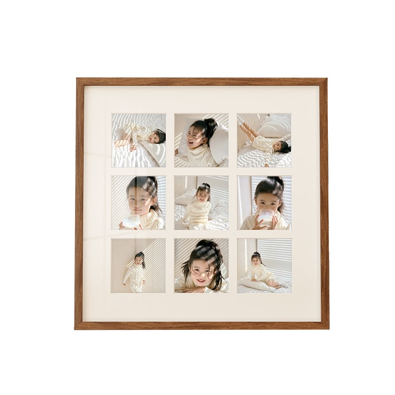 九宫格实木相框摆台定制照片打印婚纱照结婚照挂墙冲洗全家福相片