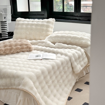 秋冬季兔毛绒牀垫软垫家用卧室薄款珊瑚绒牀单防滑垫牀褥垫