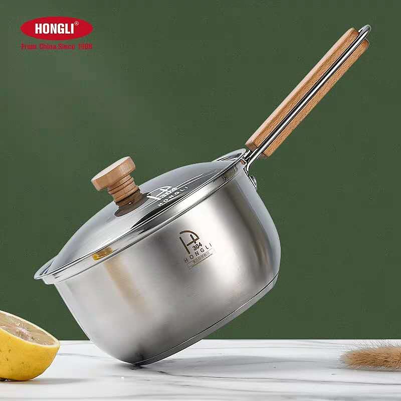 宏利汤锅30不锈钢加厚家用商用奶锅煮粥锅煲汤锅燃气电磁炉通用