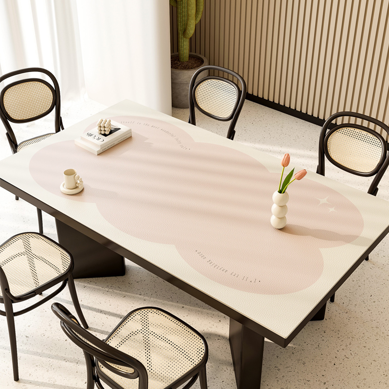 餐桌布防水防油免洗防烫防滑奶油风简约现代皮革茶几桌垫盖布壁纸