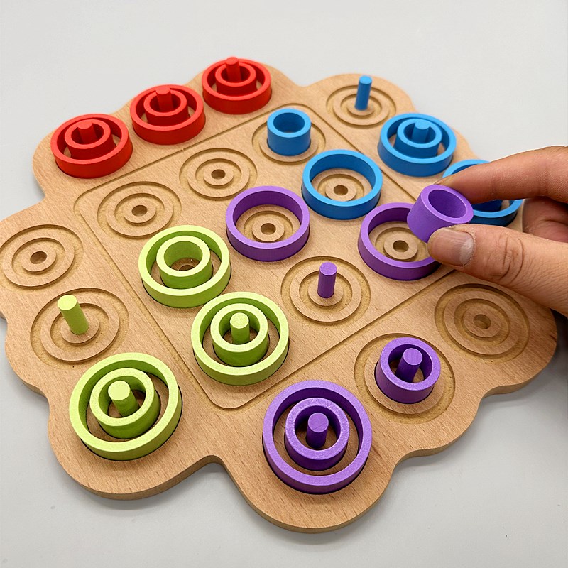 井字棋套圈棋儿童亲子互动益智玩具游戏双人对战人专注力桌游玩具