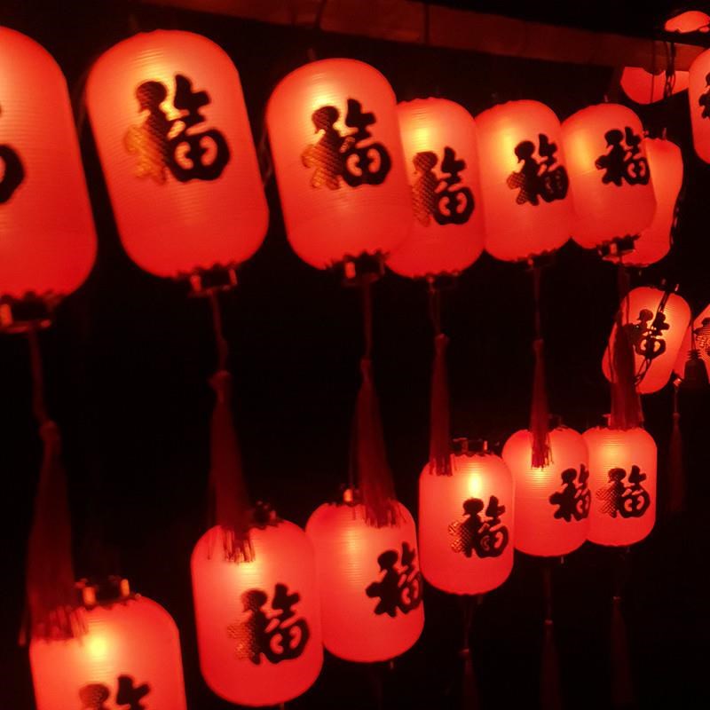 2023年新金福红灯笼新年装饰氛围灯带过年插电小彩灯防水喜庆串灯