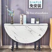 移动桌子餐桌客厅圆桌家用折叠桌小户型大圆形创意桌子吃饭多功能