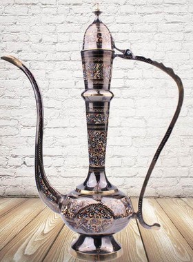 巴基斯坦青铜民族工艺品,酒壶,民族锅,大锅装饰品,特殊的家庭