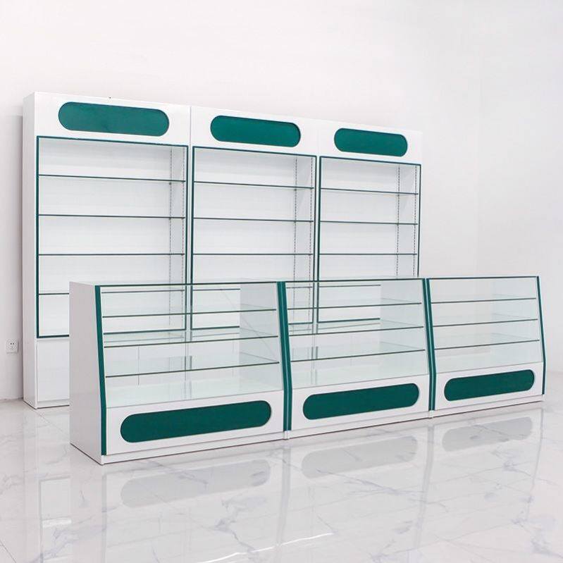 药店西药柜药房货架展柜木质烤漆玻璃柜诊所处方柜陈列柜整店定制