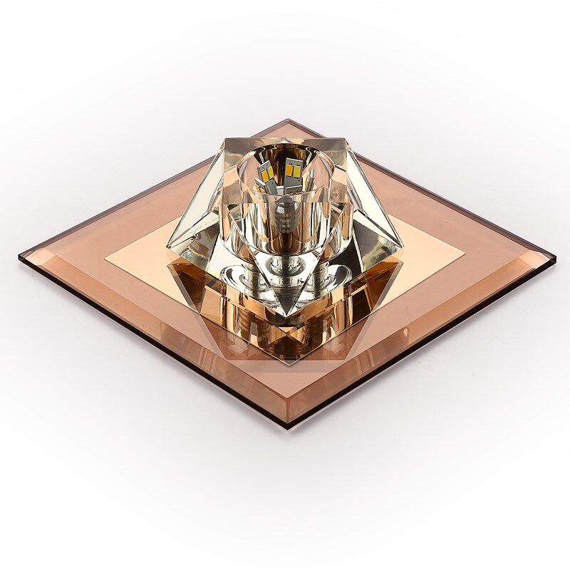 佛兰仕简约现代led菱形水晶过道走廊灯嵌入式吊顶造型入户玄关灯