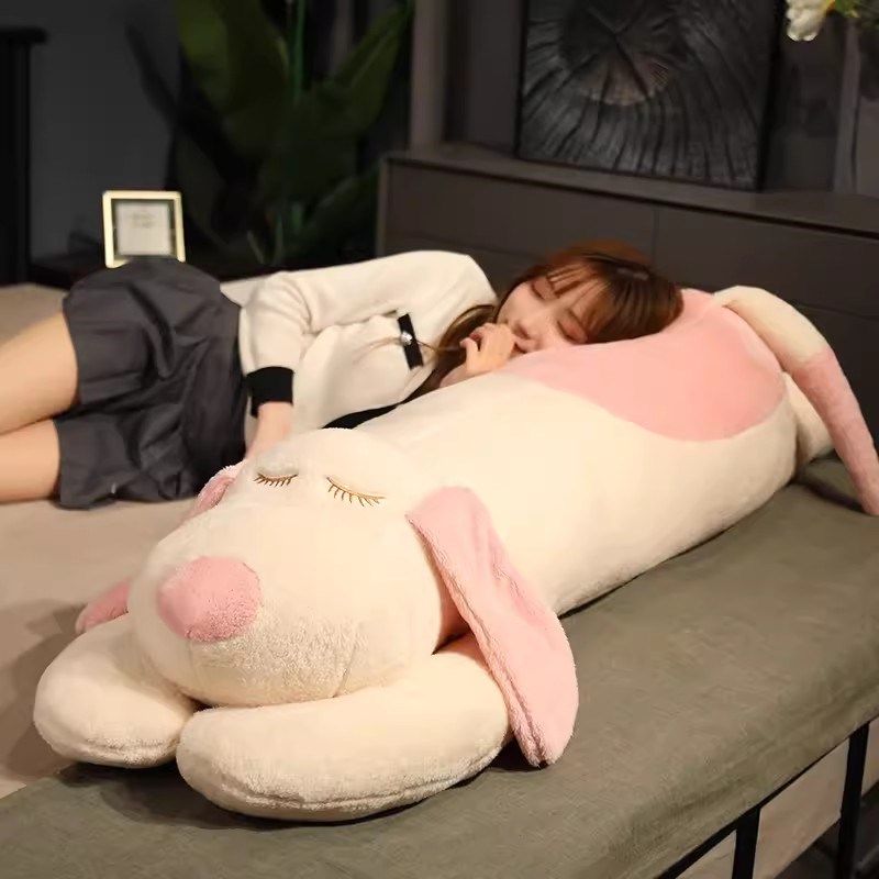 抱着睡觉公仔超软可爱狗狗毛绒玩具男女款床上长条玩偶抱枕布娃娃