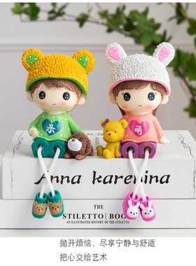 房间酒柜卧室客厅儿童房家装饰品摆设创意吊脚娃娃家居小摆件玩偶