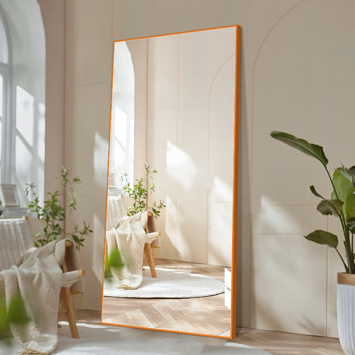 多巴胺色系全身镜子家用挂墙穿衣镜落地镜入户门后试衣镜粘贴镜