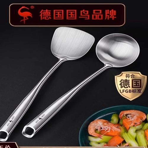 三四钢锅铲长柄炒勺家用304不锈钢铲汤勺炒铲炒菜勺铲勺铲子厨具