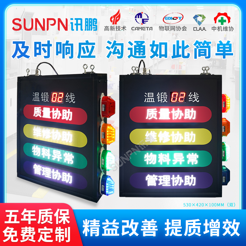 讯鹏工厂andon电子看板生产线语音播报异常反馈呼叫工位安灯系统
