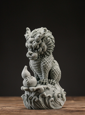 国潮水神兽招财茶宠茶玩摆件创意守护神兽鱼缸造景客厅桌面装饰品