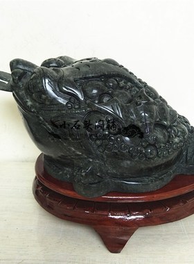 天然独山玉金蟾摆件玉石玉雕独玉三角蟾家居客厅简约朋友送礼装饰