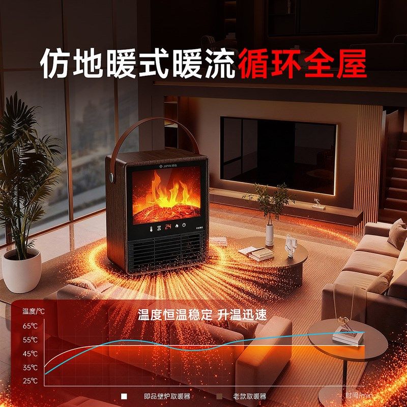 壁炉暖风机家用取暖器2025新款浴室节能省电速热智能语音电热风机