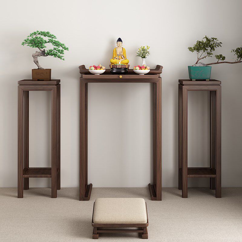现代简约实木供桌香案家用客厅神台香火桌供台黑胡桃木供奉桌条案