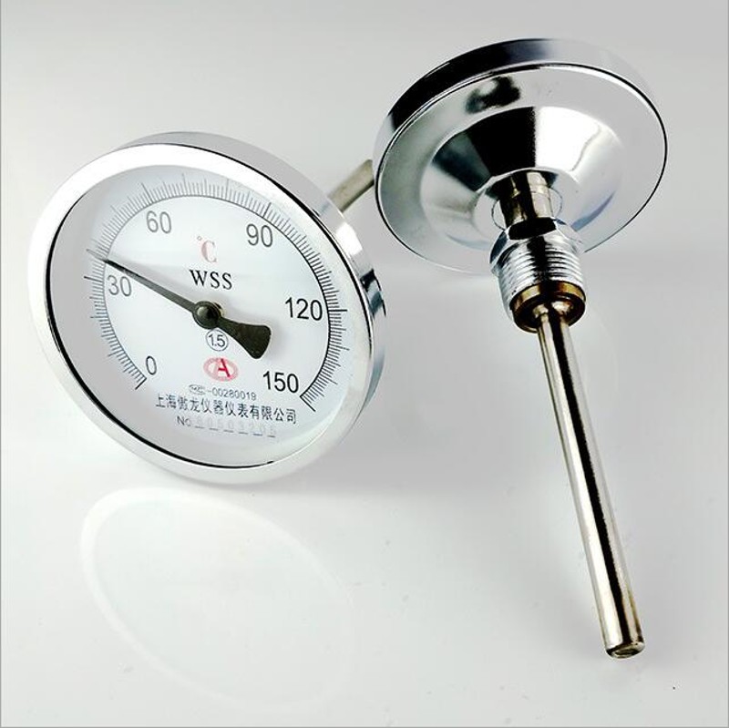 径向轴向双金属温度表WSS411/401指针高精度温度表 工业管道测温