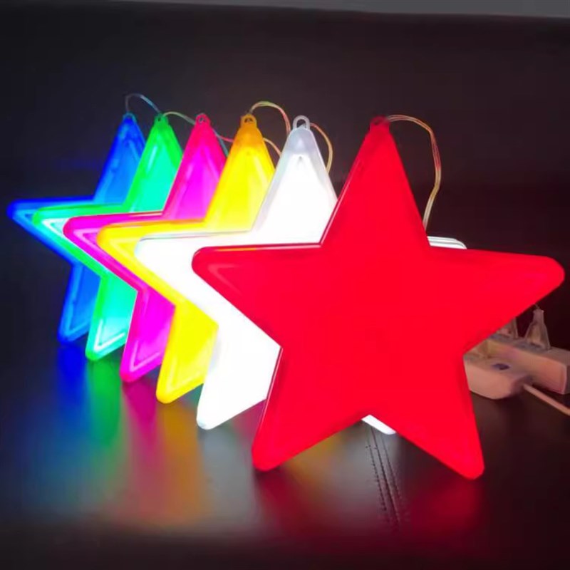 led圣诞节日彩灯灯串流星雨防水发光五角星灯景观亮化五角星装饰