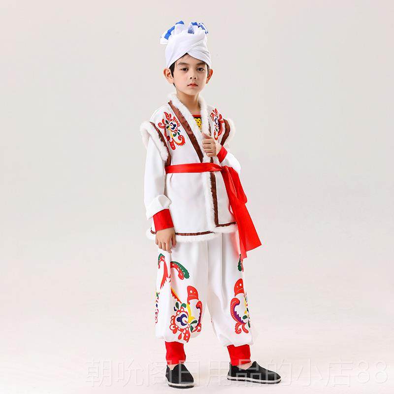 高档儿陕北民族风传安塞童腰鼓统服男女歌扭秧服横山打鼓运动会演