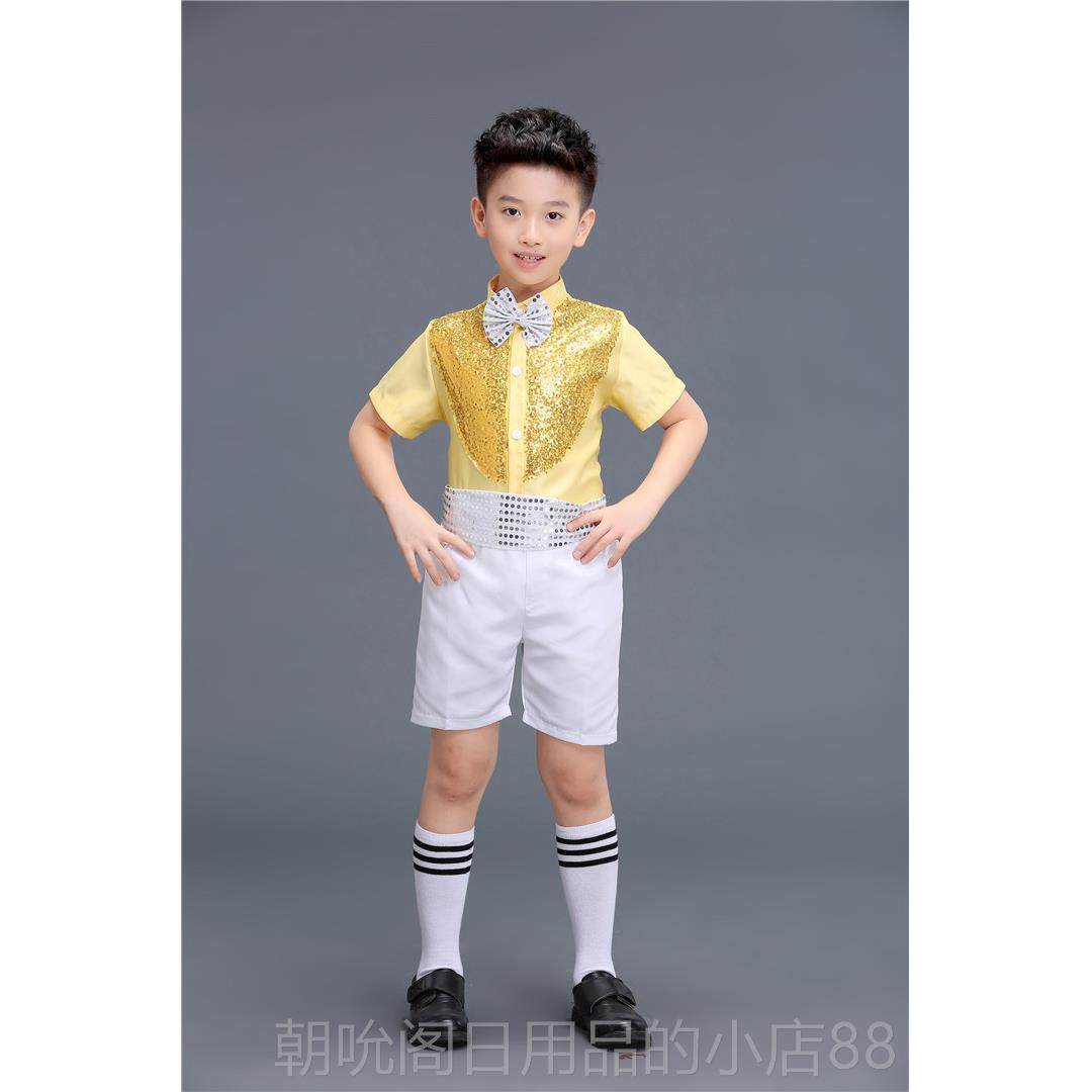 高档元蹈旦儿童合男唱演出服童片男亮孩小学生合唱团朗诵舞表演服