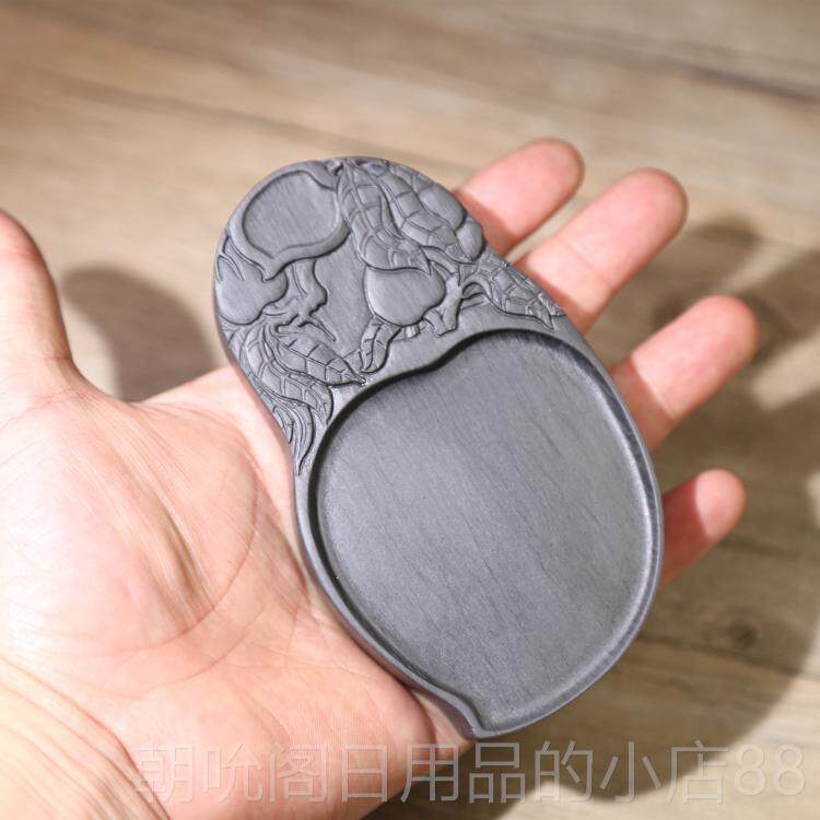 高档歙砚精品文砚房宝天然原石学生四砚毛笔书法套装学初者用墨汁